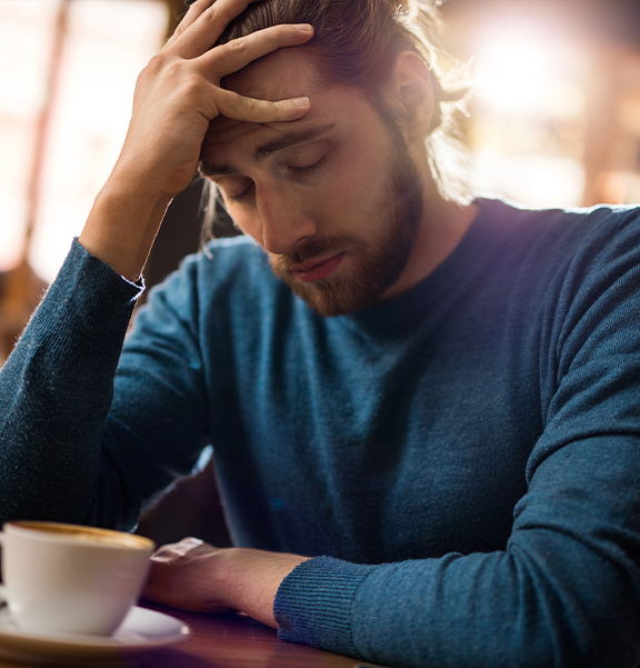 man feeling depressed